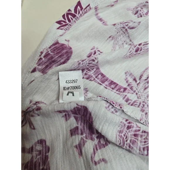 LOFT Women's White Purple Elephant Print Short Sleeve Cotton T-Shirt Size Small - Picture 6 of 6